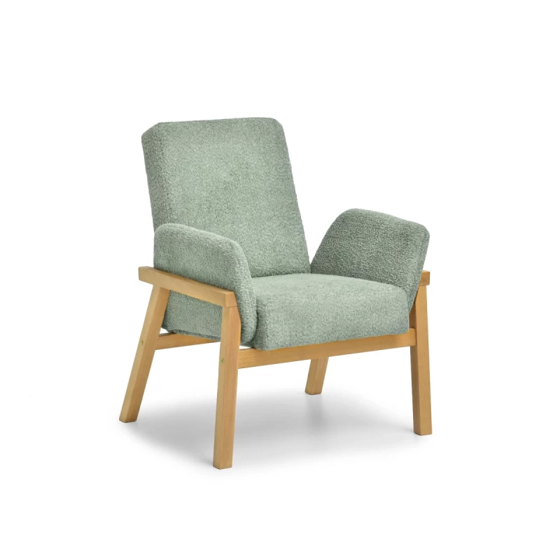 Čalouněné křeslo EMERY - mátové / dub