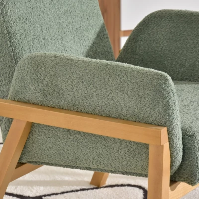 Čalouněné křeslo EMERY - mátové / dub