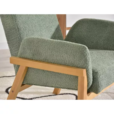 Čalouněné křeslo EMERY - mátové / dub