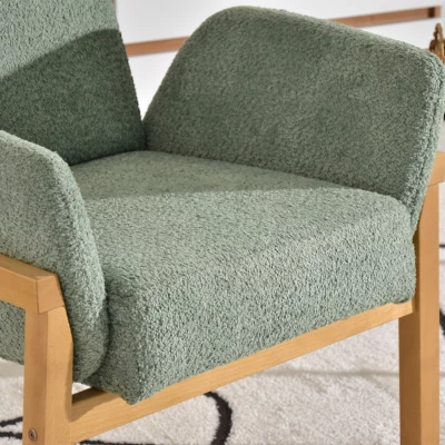 Čalouněné křeslo EMERY - mátové / dub