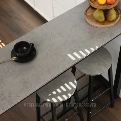 Barový set 120x40 SERGIO - beton / černý