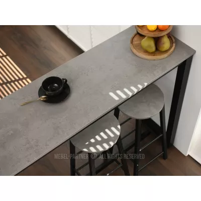 Barový set 120x40 SERGIO - beton / černý