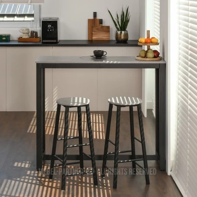 Barový set 120x40 SERGIO - beton / černý