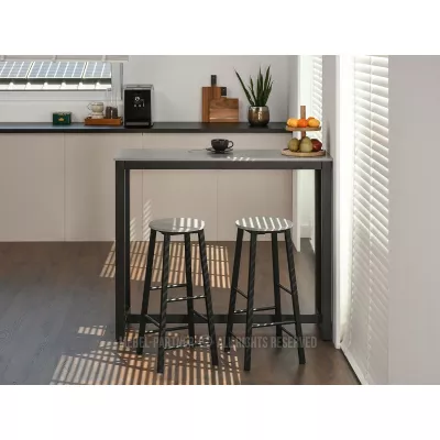 Barový set 120x40 SERGIO - beton / černý