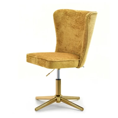 Otočné křeslo ADERITO - žluté / zlaté