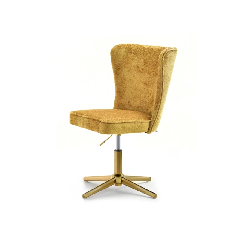 Otočné křeslo ADERITO - žluté / zlaté