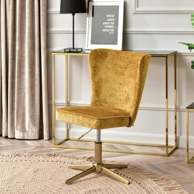 Otočné křeslo ADERITO - žluté / zlaté