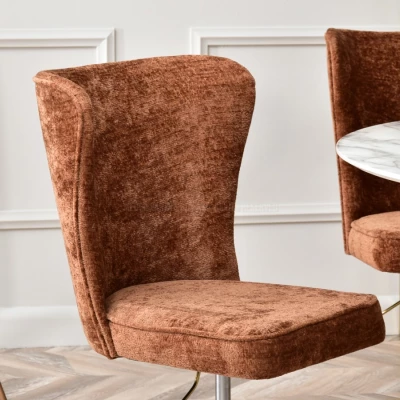 Otočné křeslo ADERITO - měděné / zlaté