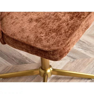 Otočné křeslo ADERITO - měděné / zlaté