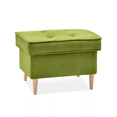 Čalouněný taburet DENIZ - zelený / buk