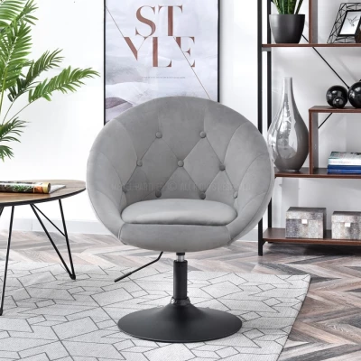 Otočné křeslo DERIAN - světle šedé / černé