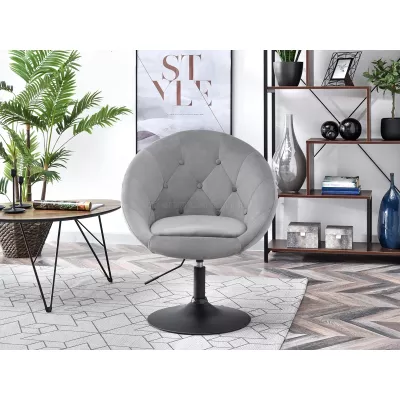 Otočné křeslo DERIAN - světle šedé / černé