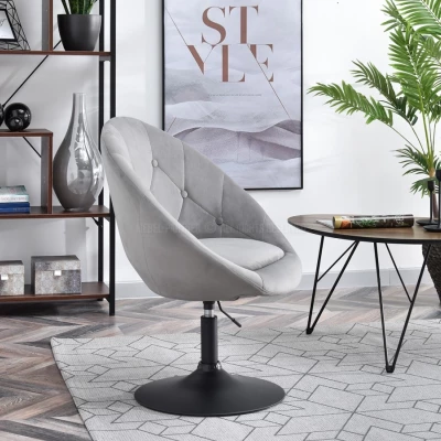 Otočné křeslo DERIAN - světle šedé / černé