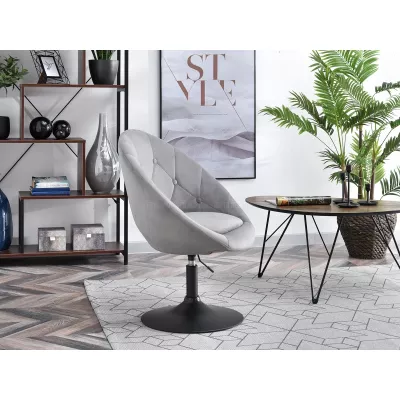 Otočné křeslo DERIAN - světle šedé / černé