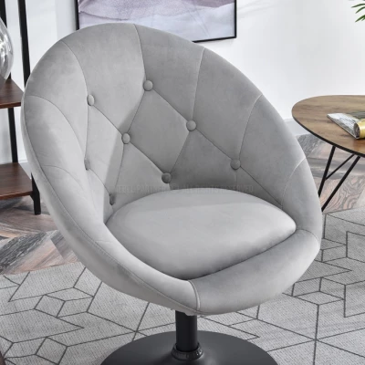 Otočné křeslo DERIAN - světle šedé / černé