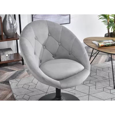 Otočné křeslo DERIAN - světle šedé / černé