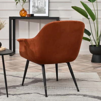 Čalouněné křeslo RAUL - měděné / černé