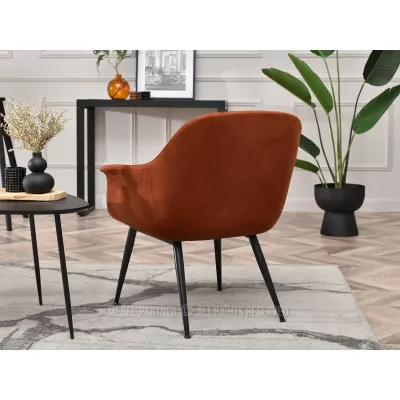 Čalouněné křeslo RAUL - měděné / černé