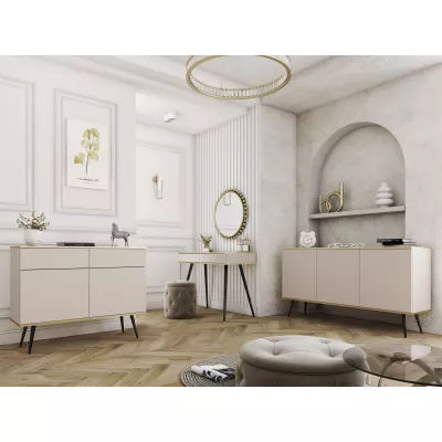 Kombinovaná komoda JENY 1 - béžová / zlatá / černá