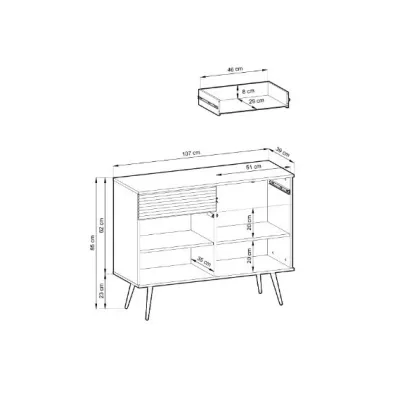 Kombinovaná komoda JENY 1 - béžová / zlatá / černá