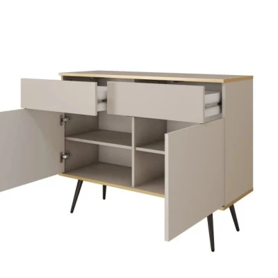 Kombinovaná komoda JENY 1 - béžová / zlatá / černá