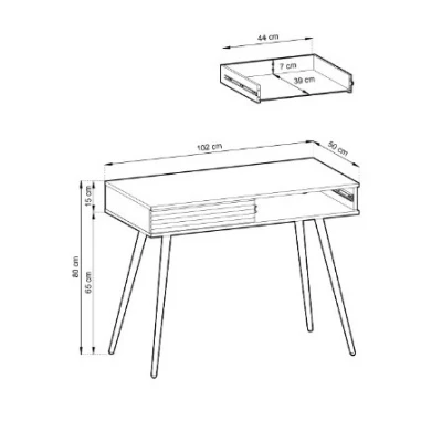Konzolový stolek JENY 1 - béžový / zlatý / černý