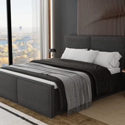 Hotelová postel 180x200 EURIDIKA - tmavě šedá