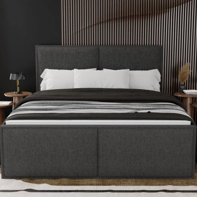 Hotelová postel 180x200 EURIDIKA - tmavě šedá