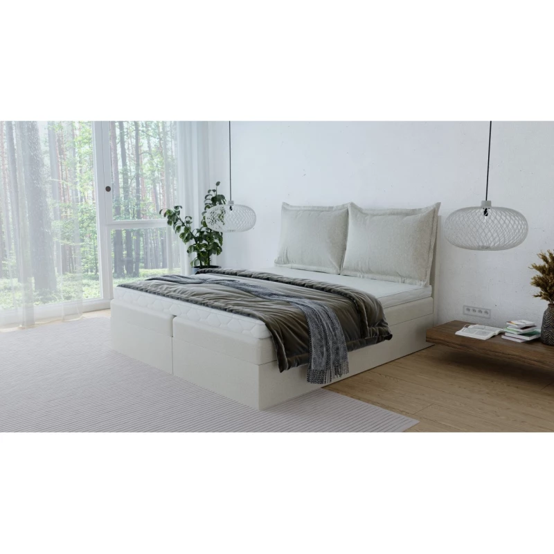 Boxspringová postel 180x200 KAHLUA - světle béžová