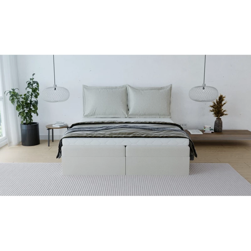 Boxspringová postel 160x200 KAHLUA - světle béžová