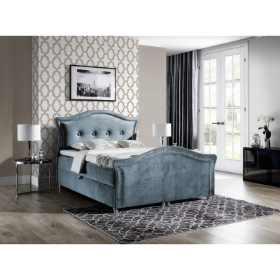 VÝPRODEJ - Kouzelná rustikální postel Bradley Lux 160x200, šedomodrá