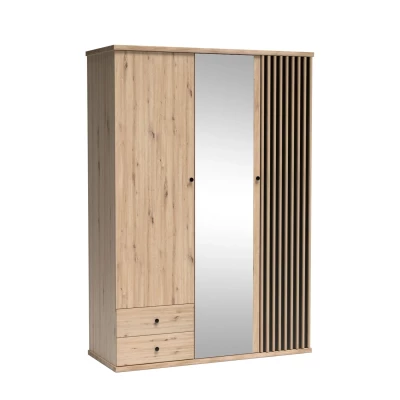 Kombinovaná šatní skříň se zrcadlem AIMY - dub artisan