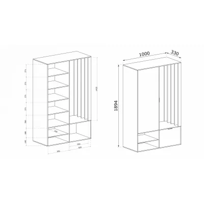 Předsíňová stěna ATHERIA - zelený kámen