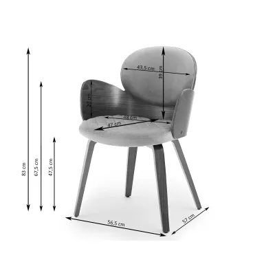 Designová jídelní židle RAWAN - béžová / ořech