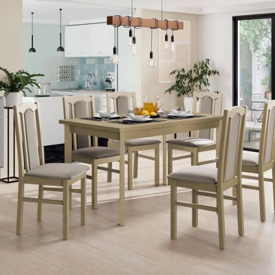 Sestava do jídelny 6+1 s rozkládacím stolem SALUSIA 5 - dub sonoma / béžová
