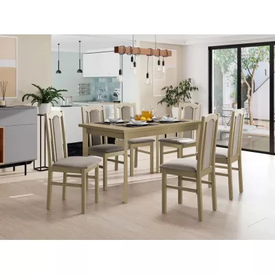 Sestava do jídelny 6+1 s rozkládacím stolem SALUSIA 5 - dub sonoma / béžová