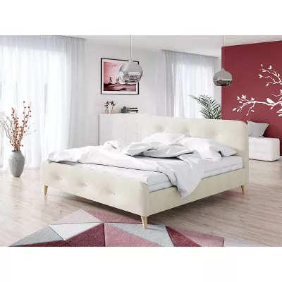 Čalouněná manželská postel bez matrace 140x200 CANDY - béžová