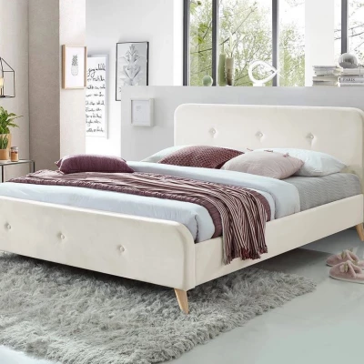 Čalouněná manželská postel bez matrace 140x200 CANDY - béžová