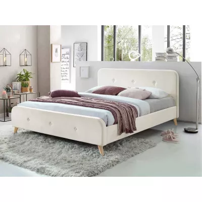 Čalouněná manželská postel bez matrace 140x200 CANDY - béžová