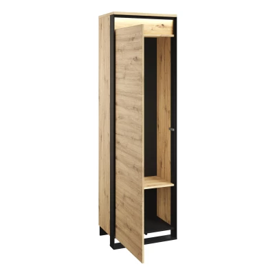 Nábytek do předsíně FARN 3 - dub artisan / černá / šedá + LED osvětlení ZDARMA