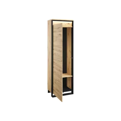 Nábytek do předsíně FARN 3 - dub artisan / černá / šedá + LED osvětlení ZDARMA