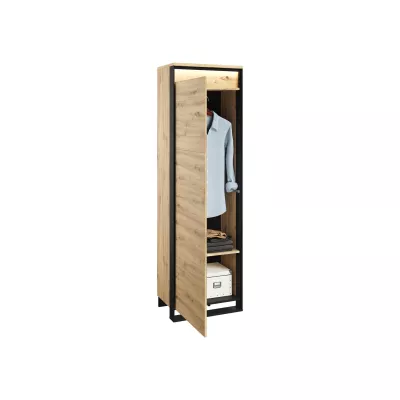 Nábytek do předsíně FARN 3 - dub artisan / černá / šedá + LED osvětlení ZDARMA