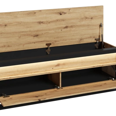 Nábytek do předsíně FARN 3 - dub artisan / černá / šedá + LED osvětlení ZDARMA