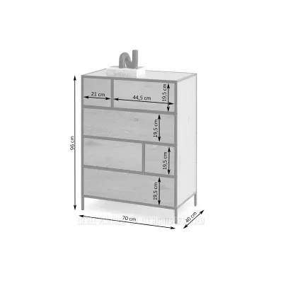 Šuplíková komoda MAIRA - béžová / černá