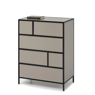 Šuplíková komoda MAIRA - béžová / černá