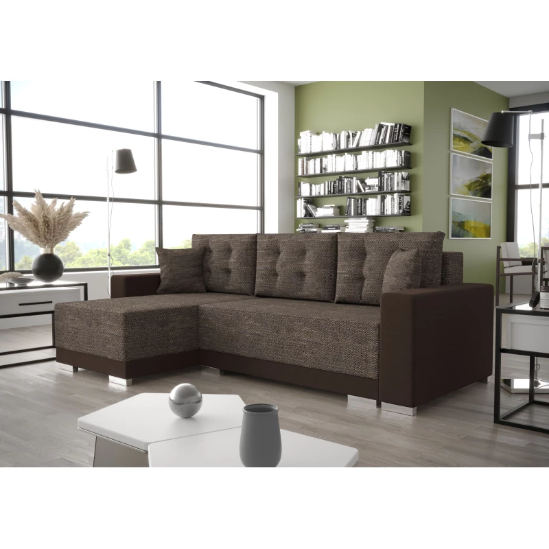 Rozkládací sedací souprava TAHANI - světle hnědá / hnědá