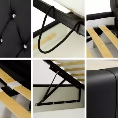 Čalouněná manželská postel 180x200 ESCALON - bílá ekokůže