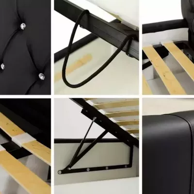 Čalouněná manželská postel 180x200 ESCALON - bílá ekokůže