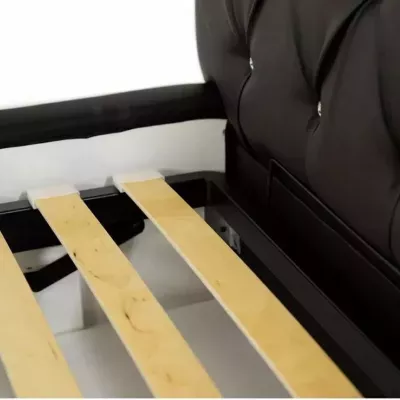 Čalouněná manželská postel 180x200 ESCALON - bílá ekokůže