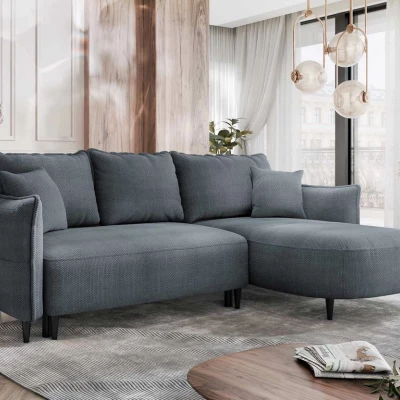 Rohová sedačka s úložným prostorem KLORA - tmavá šedá, pravý roh